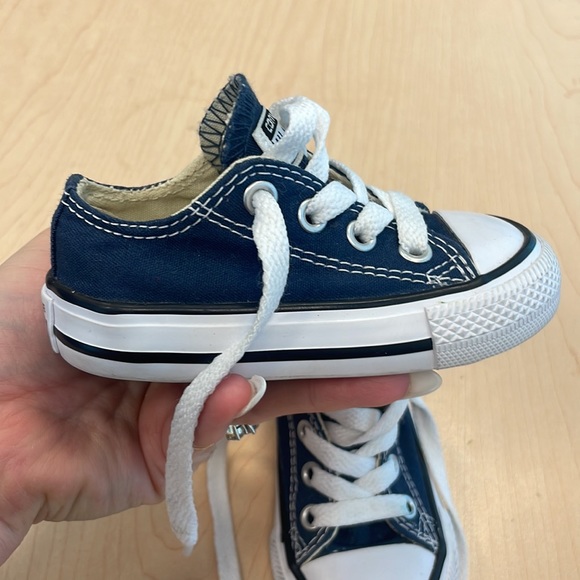 Infant Converse Blue Canvas Sneakers 4 - Picture 5 of 11